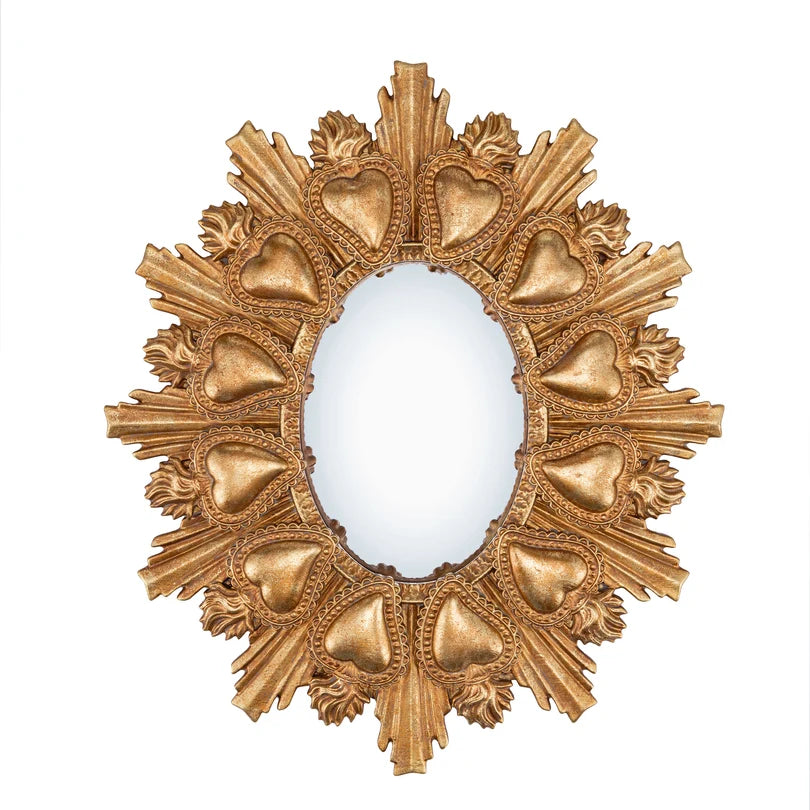 Specchio Ovale Cuori, Reame - Resina,