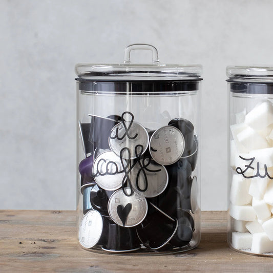 Barattolo in vetro borosilicato decoro Il caffè