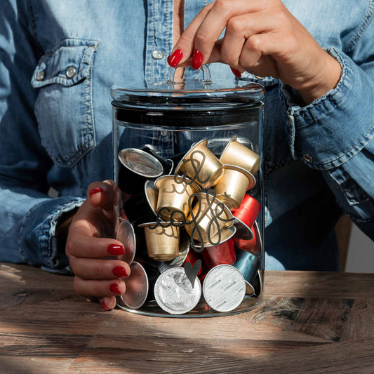 Barattolo in vetro borosilicato decoro Il caffè