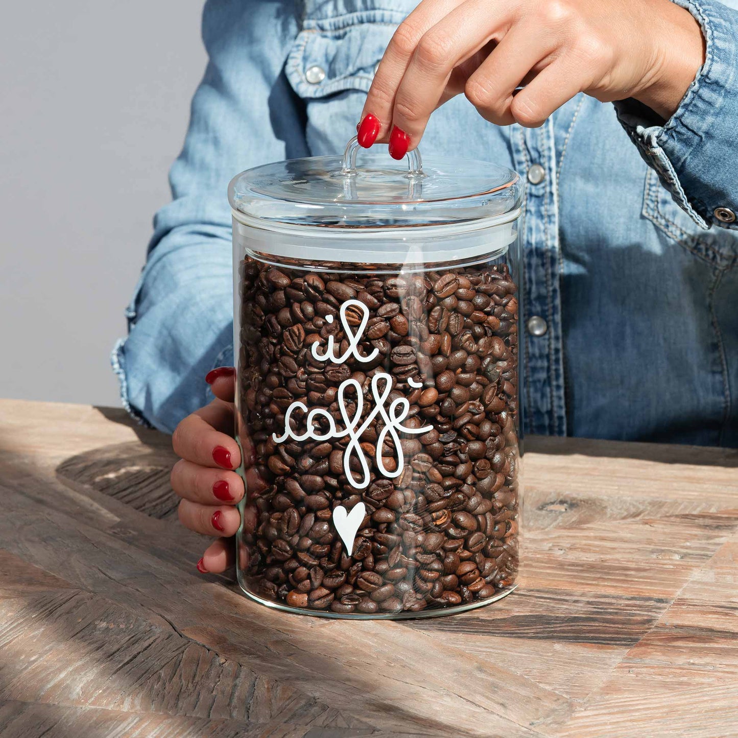 Barattolo in vetro borosilicato decoro Il caffè