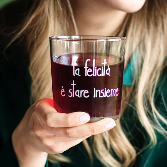 Set 6 Bicchieri acqua La felicità è stare insieme