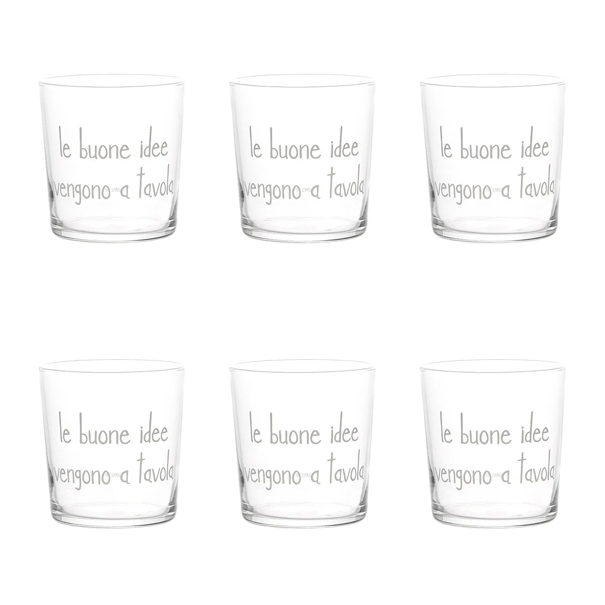 Set 6 Bicchieri acqua Le buone idee vengono a tavola