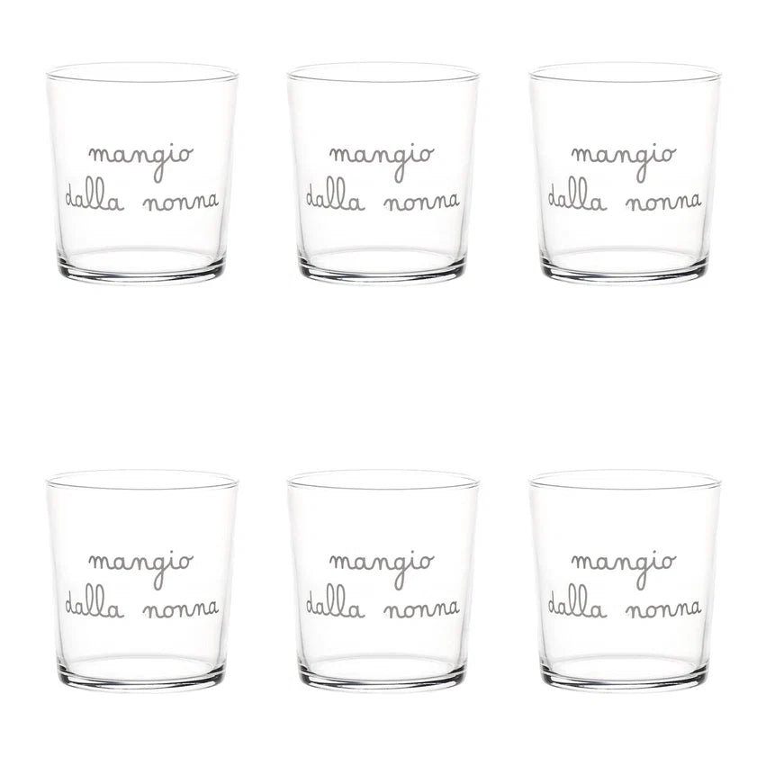 Set 6 Bicchieri acqua Mangio dalla nonna