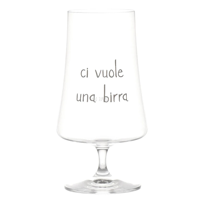 Set 2 Bicchieri birra decoro Ci vuole una birra