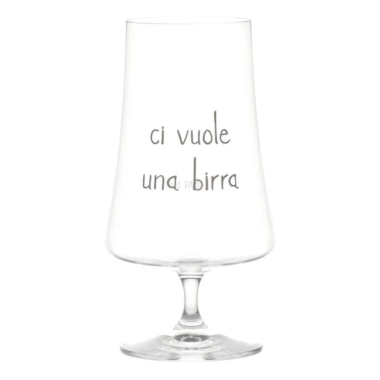 Set 2 Bicchieri birra decoro Ci vuole una birra