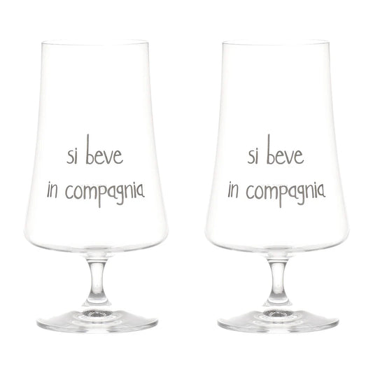 Set 2 Bicchieri birra Si beve in compagnia - 55cl