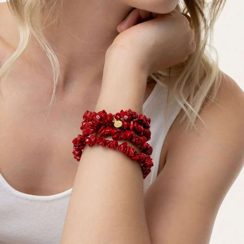 Bracciale/Collana Elastica Corallo