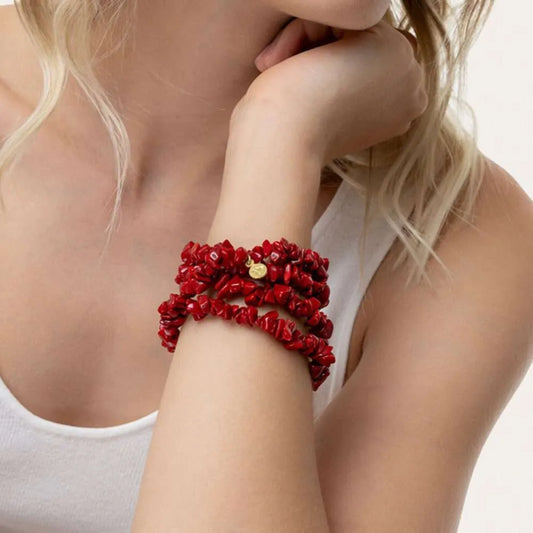 Bracciale/Collana Elastica Corallo