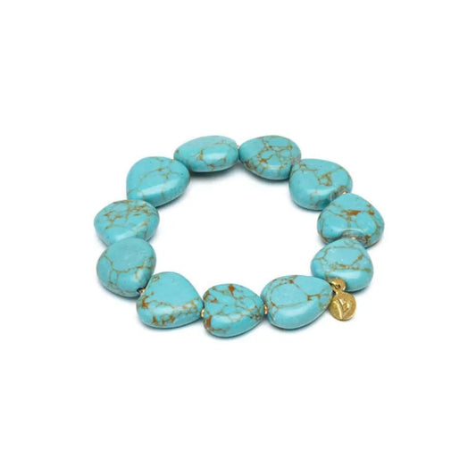 Bracciale Elastico Cuori Turchese