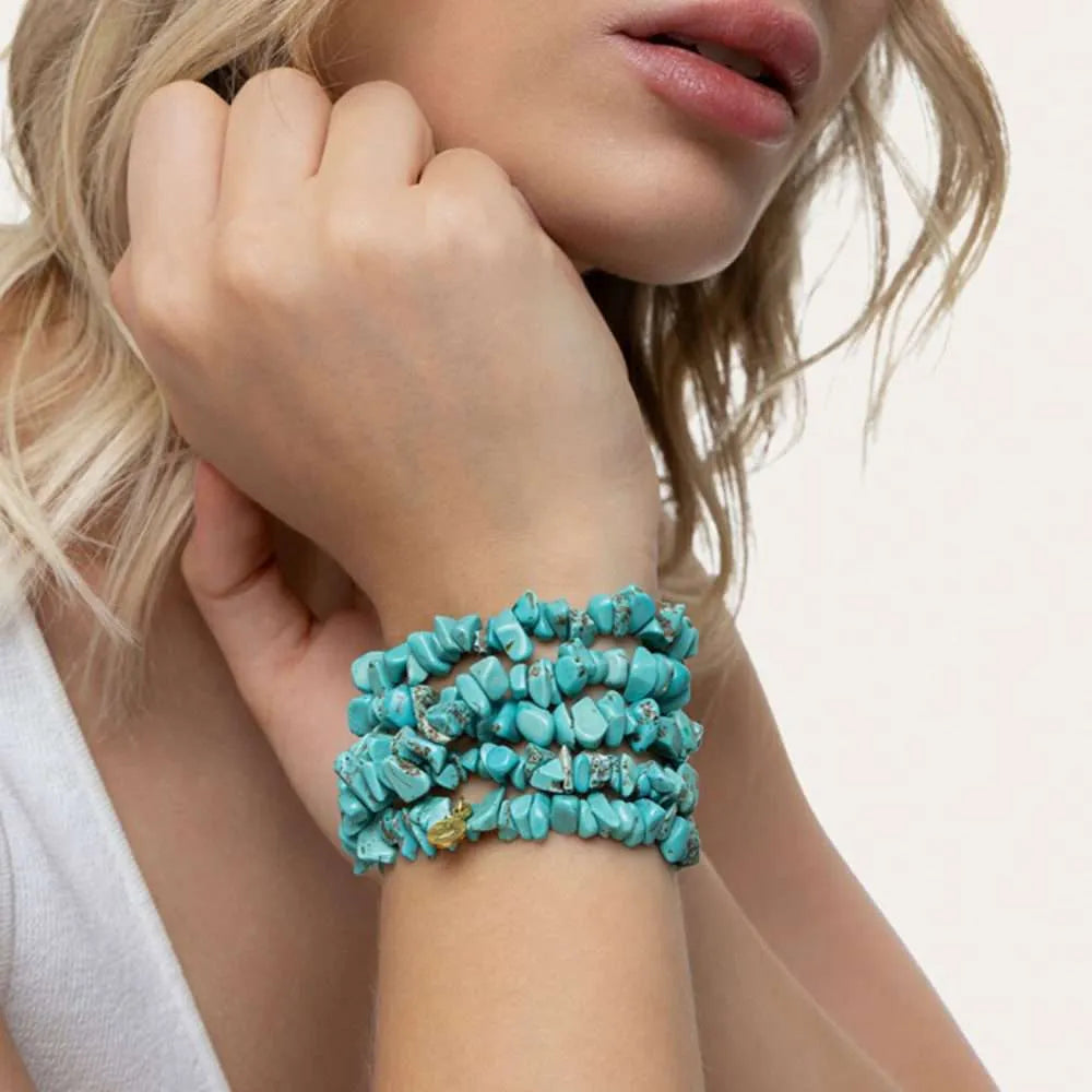 Bracciale/Collana Elastica Turchese