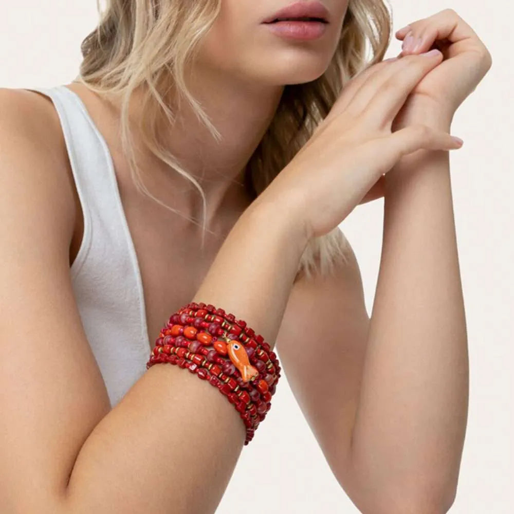 Bracciale Molla Elastica Corallo