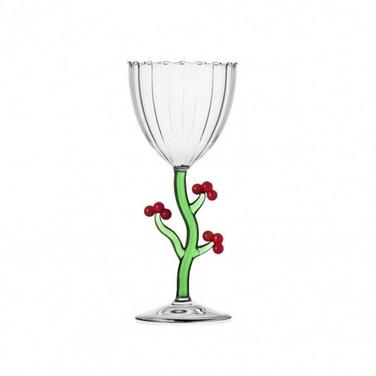 Calice in Vetro con Agrifoglio Botanica Christmas Ichendo