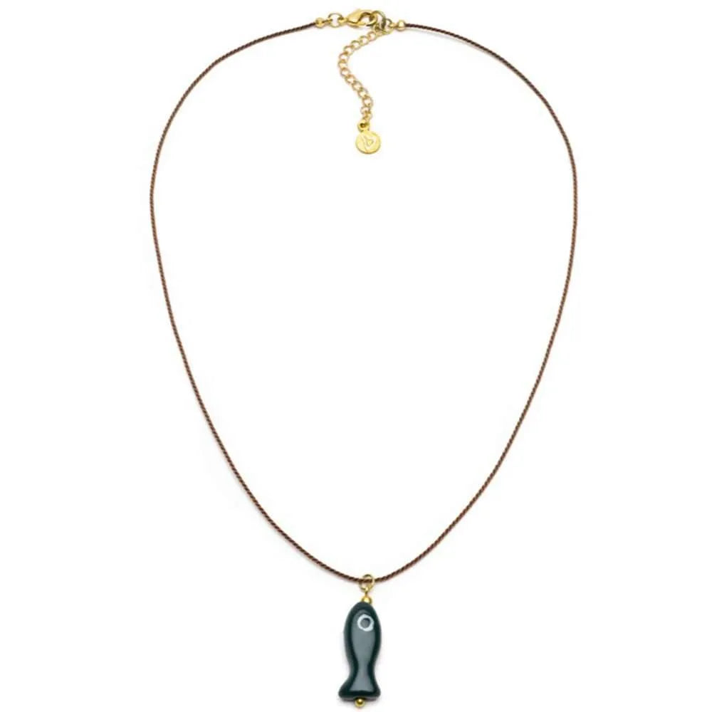 Collana Filo con Ciondolo Sardina Turchese Scuro