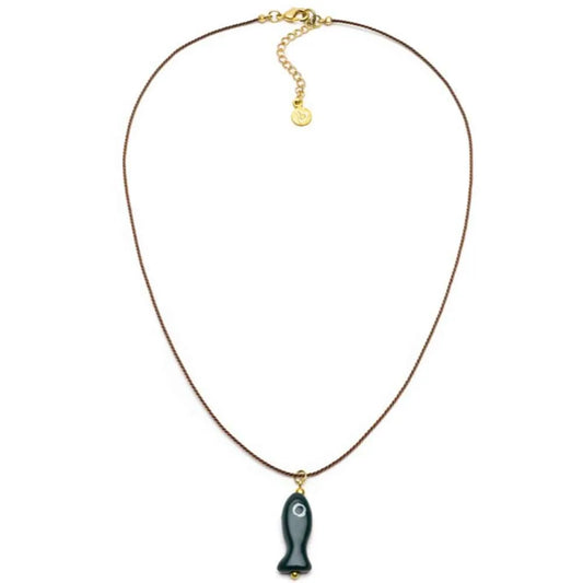 Collana Filo con Ciondolo Sardina Turchese Scuro