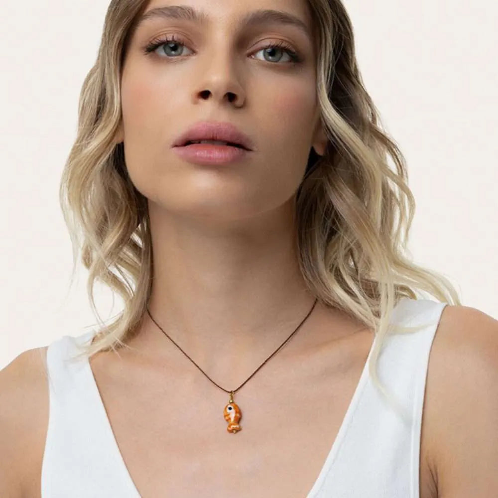 Collana Ciondolo Pesciolino Arancione