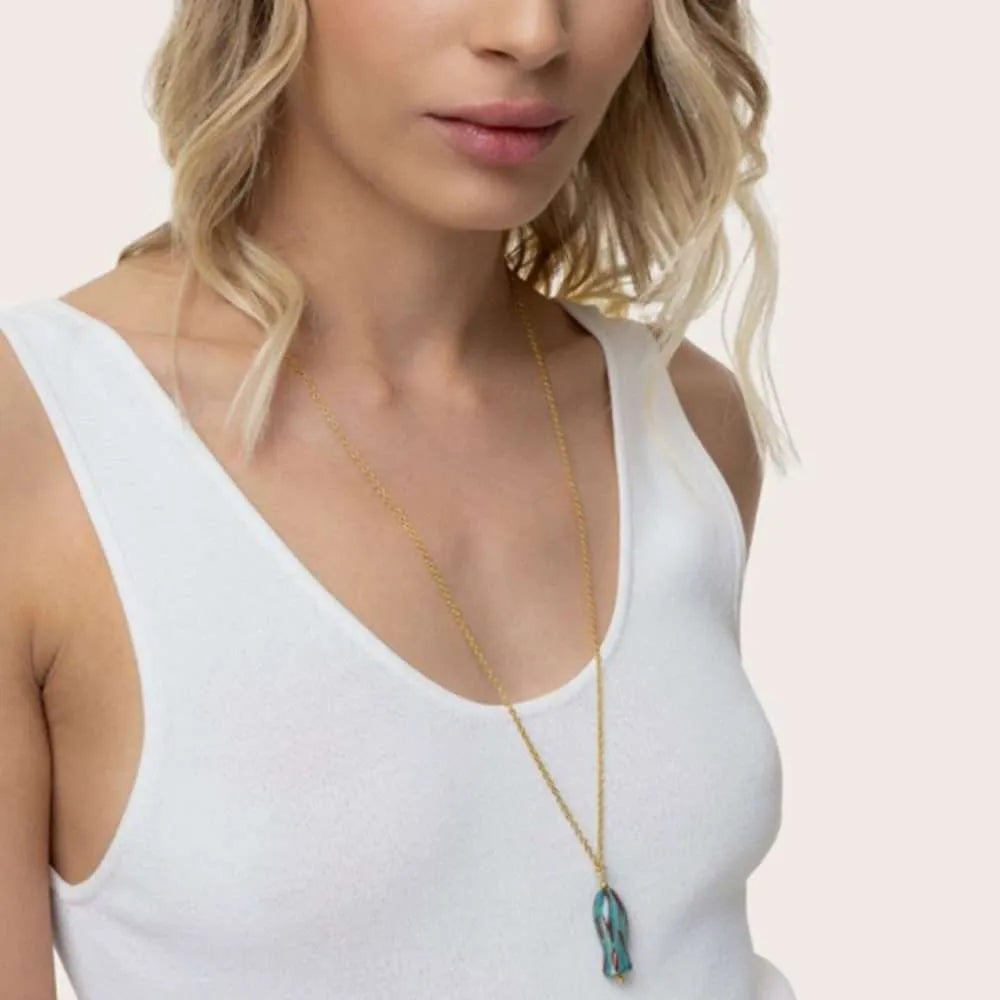 Collana Ciondolo Pesce Turchese