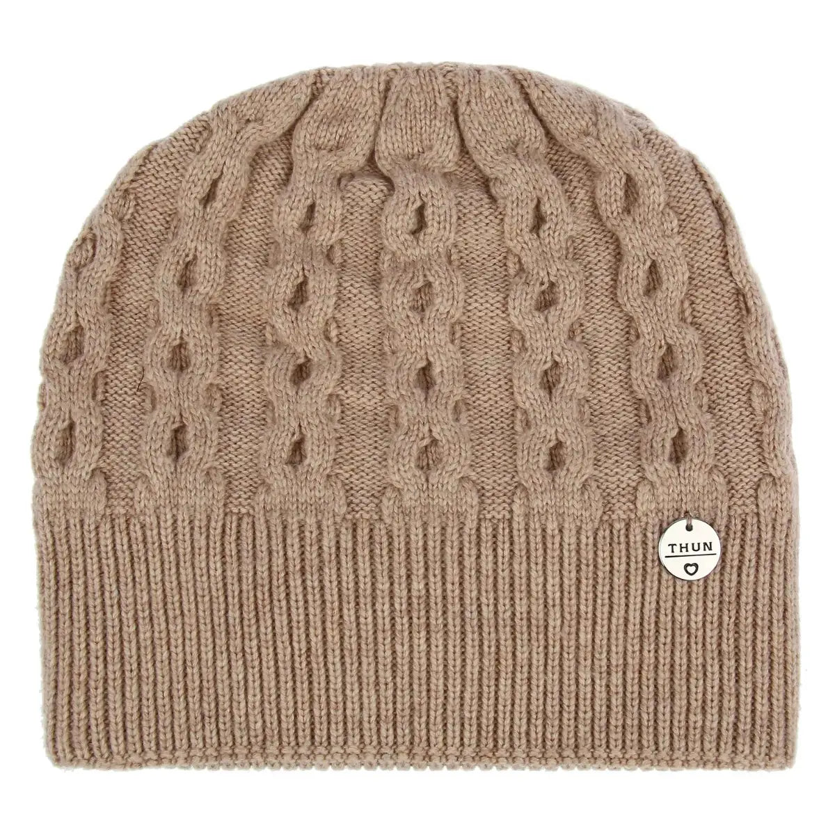 Cappellino di lana beige