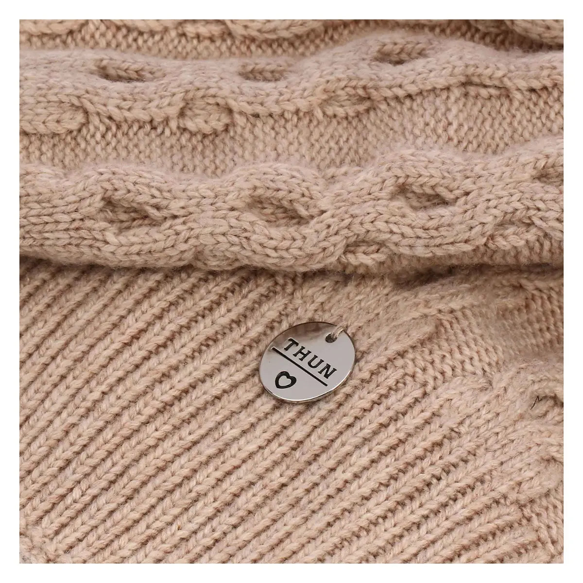 Cappellino di lana beige