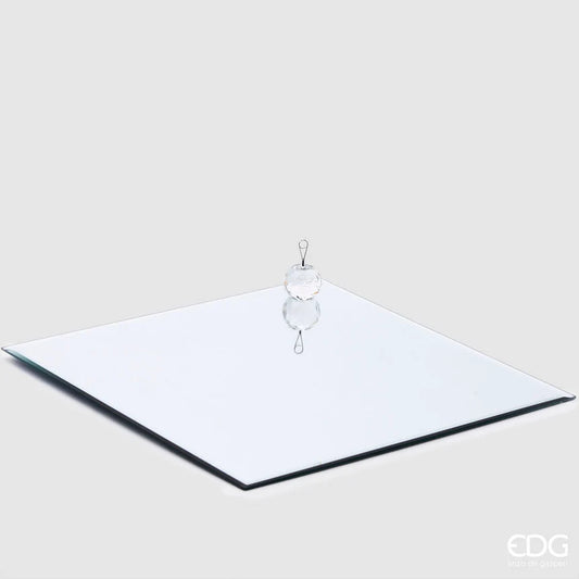 Base Specchio Quadrata 40 x 40 Cm Silver Vetro