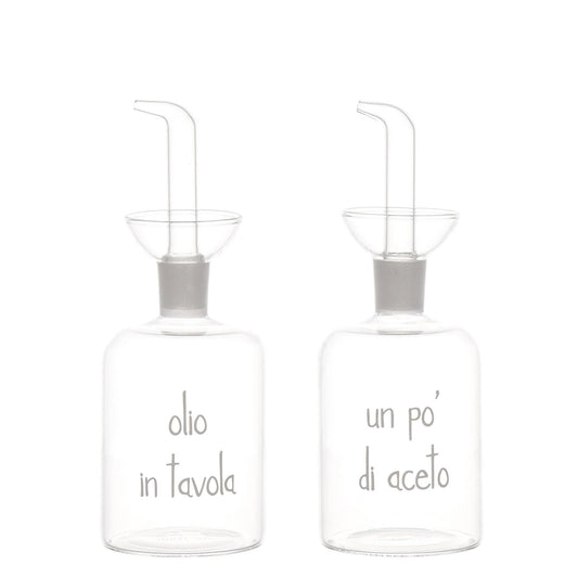Set/ 2 Olio in tavola - Un pò di aceto 250 ml