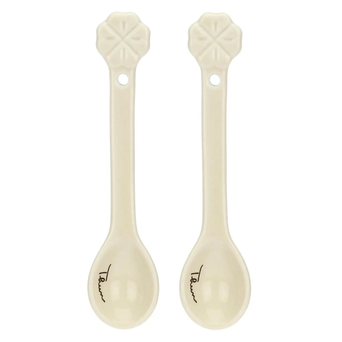 Set 2 Cucchiaini Quadrifoglio Avorio