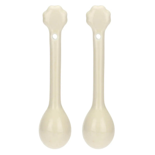 Set 2 Cucchiaini Quadrifoglio Avorio