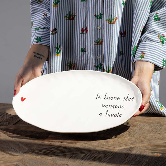 Piatto ovale Le buone idee vengono a tavola
