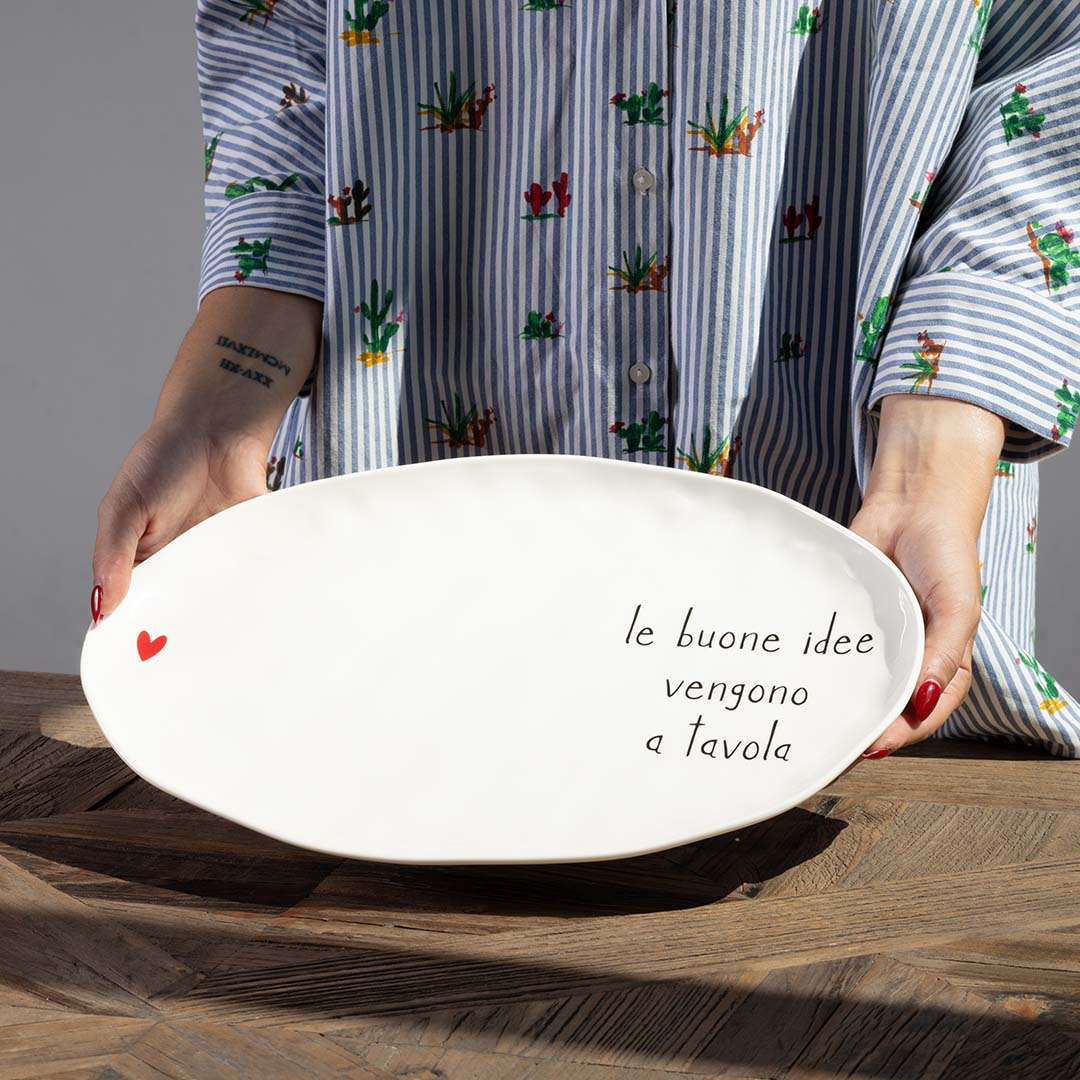 Piatto ovale Le buone idee vengono a tavola