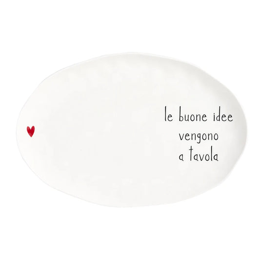 Piatto ovale Le buone idee vengono a tavola