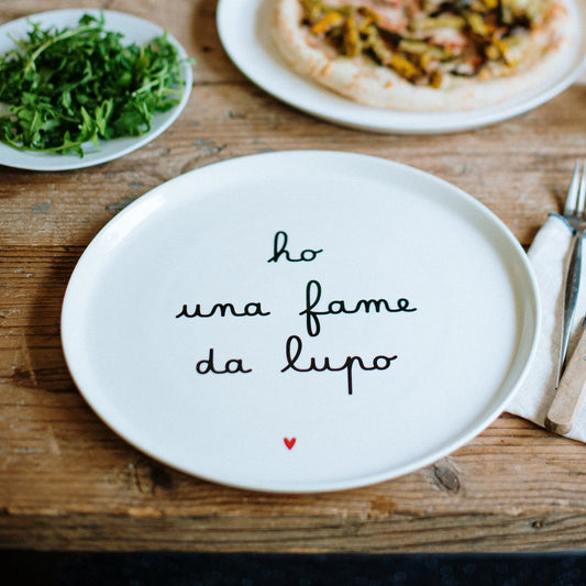 Piatto pizza Ho una fame da lupo 31,5 cm