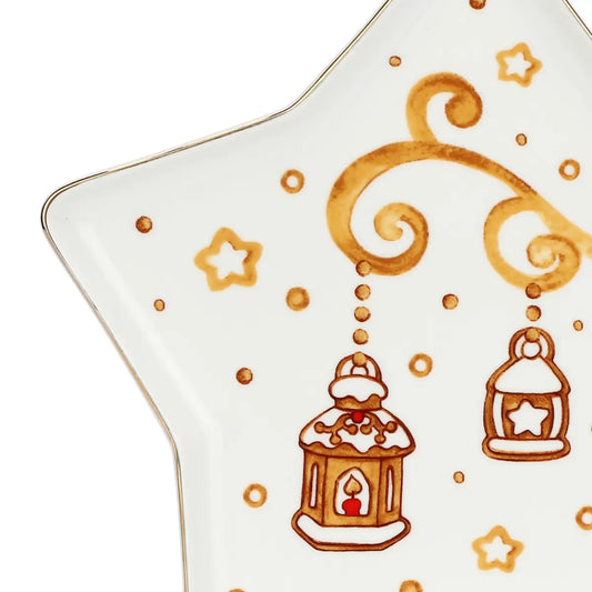 Piatto a forma di stella in porcellana Thunland