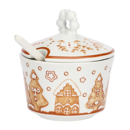 Zuccheriera con cucchiaino in porcellana Thunland