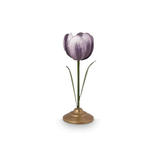 Set 2 Portacandela Fiore Tulipano Colore Viola in Metallo – Pip Studio