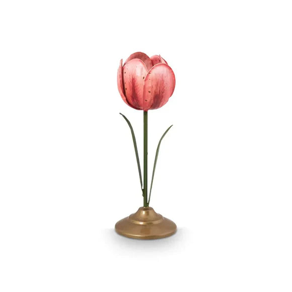 Set 2 Portacandela Fiore Tulipano Rosa in Metallo – Pip Studio