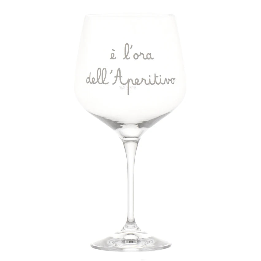 Set 2 calici cocktail decoro E' l'ora dell'aperitivo