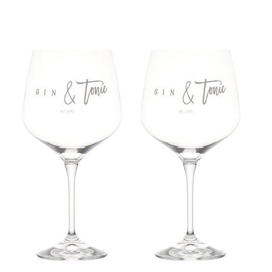 Set 2 calici cocktail decoro Gin Tonic