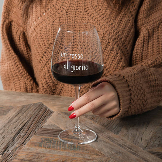 Set 2 calici vino Un rosso al giorno