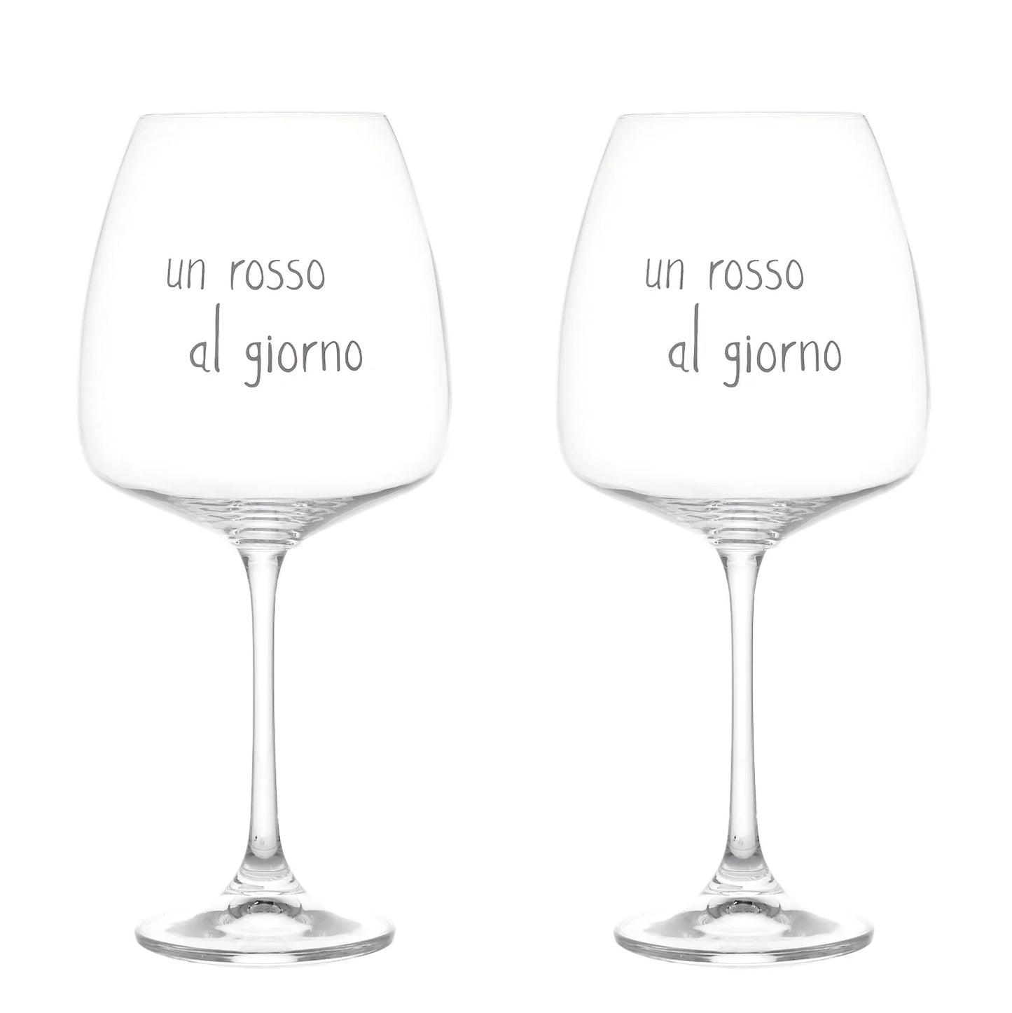 Set 2 calici vino Un rosso al giorno