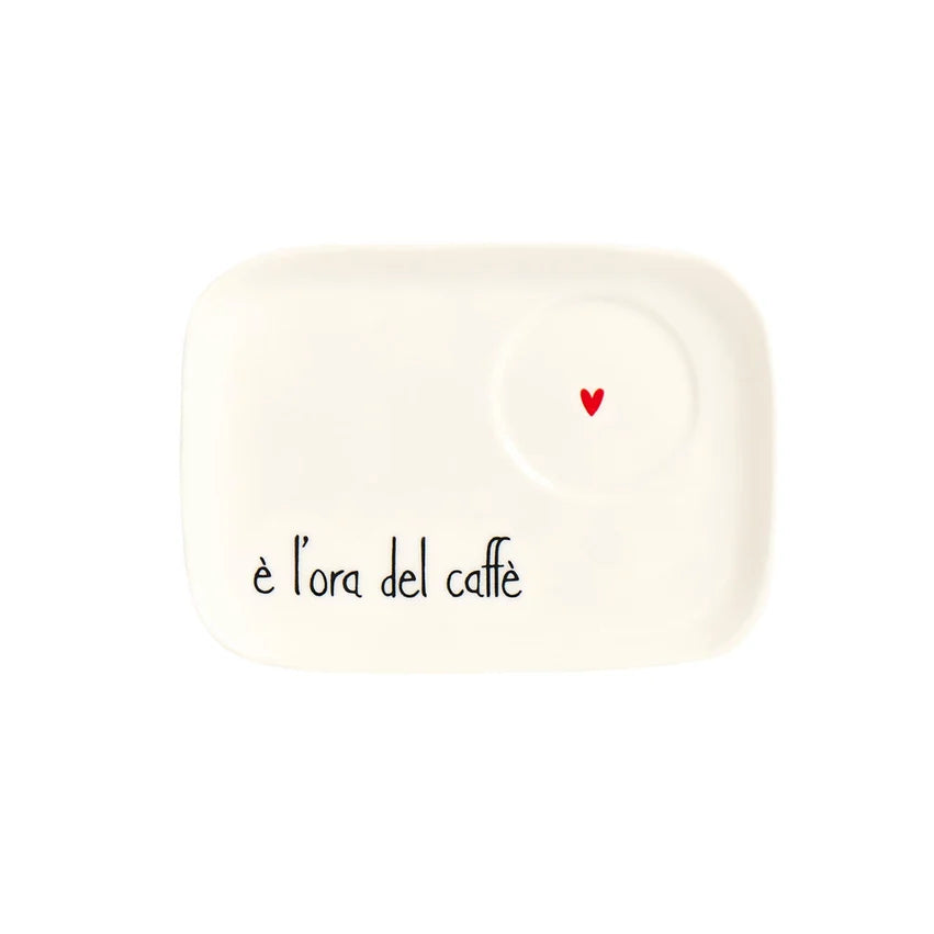 Set 2 Piattini per Tazze Espresso E' l'ora del caffè