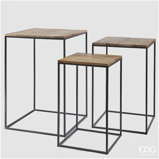 Tavolo Minimal Quadrato Sr 3Pz H.102 L.7