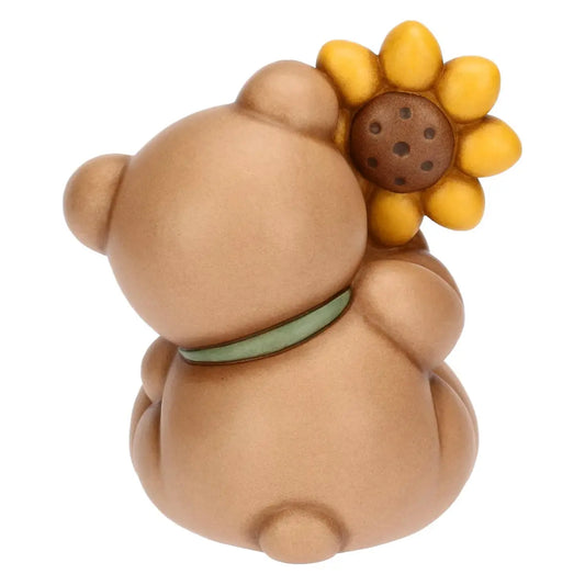Teddy con girasole in ceramica, grande