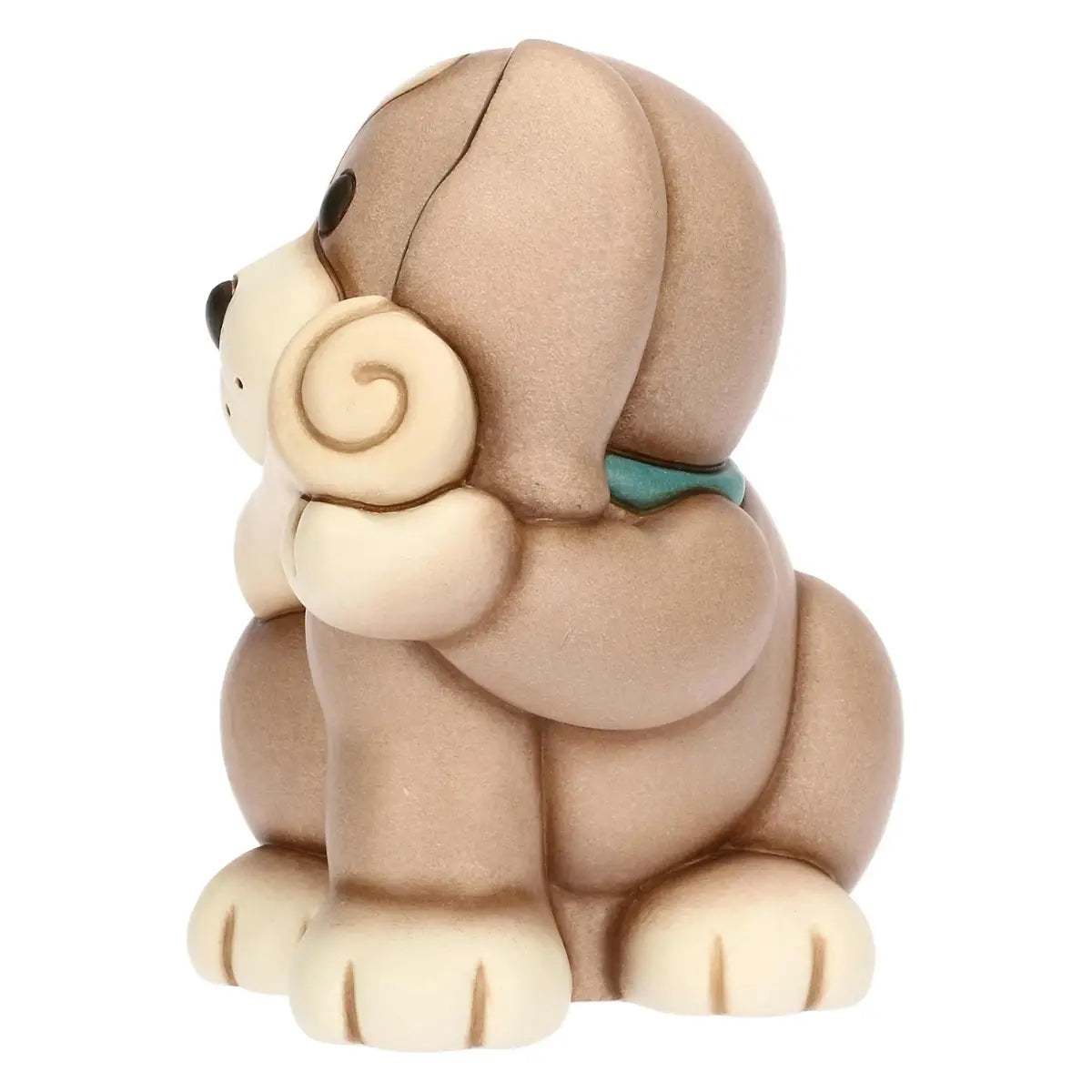 Cane Todo con giornale in ceramica, grande