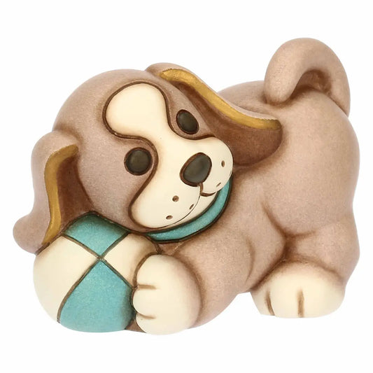 Cane Todo che gioca a palla in ceramica, medio