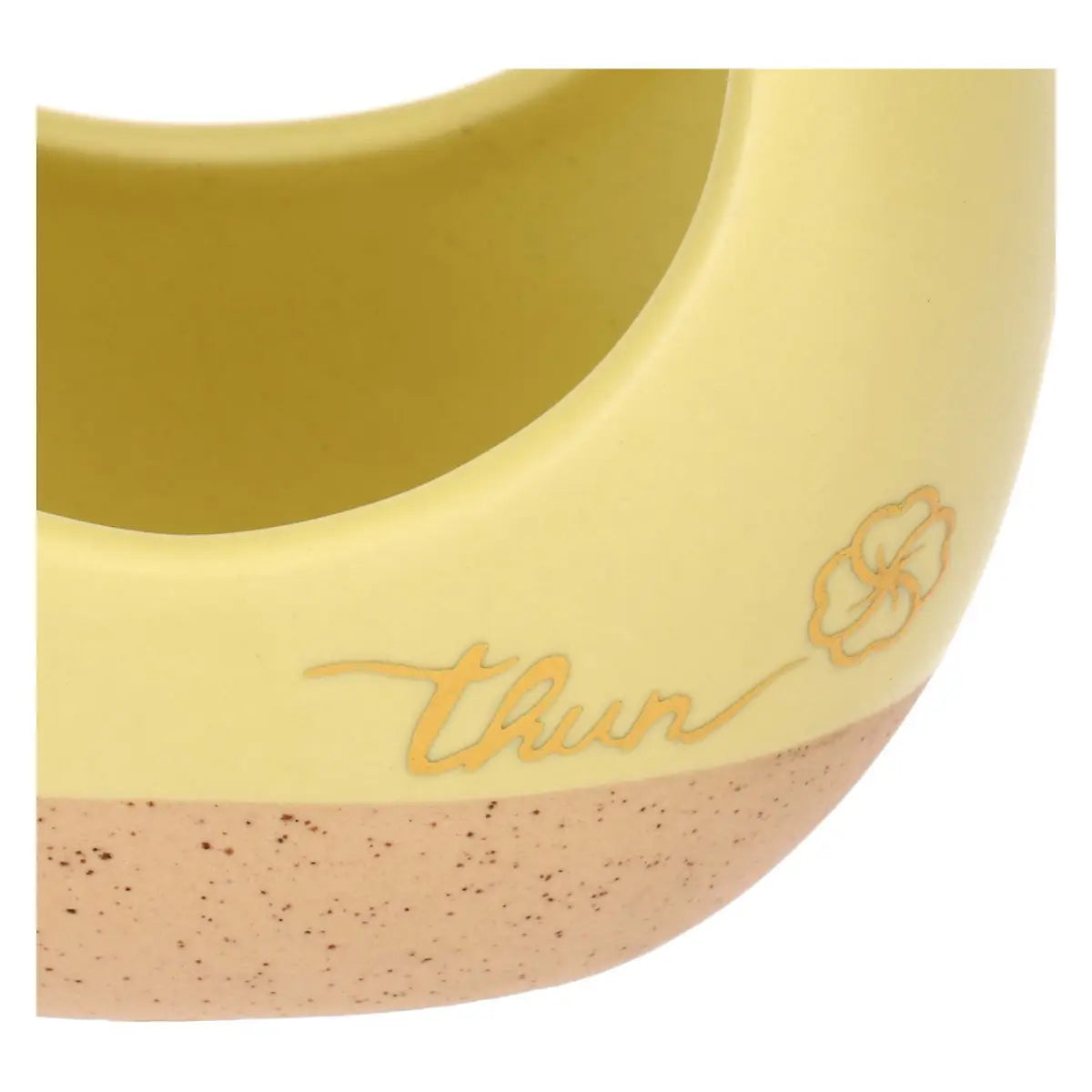 Cachepot in ceramica Incanto di Primavera con corda, giallo