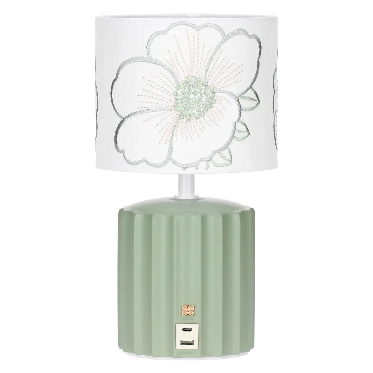 Lampada tech USB-C con ricamo, verde