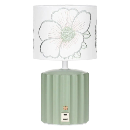 Lampada tech USB-C con ricamo, verde