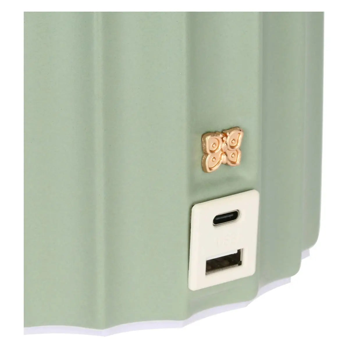 Lampada tech USB-C con ricamo, verde