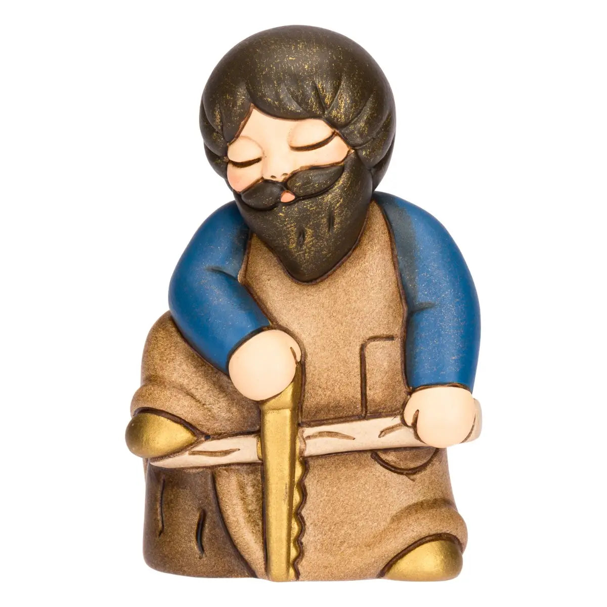 Falegname in ceramica Presepe Classico, Blu