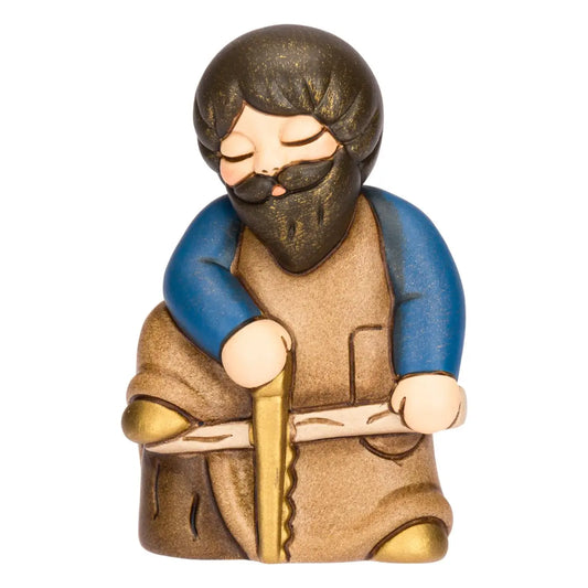 Falegname in ceramica Presepe Classico, Blu