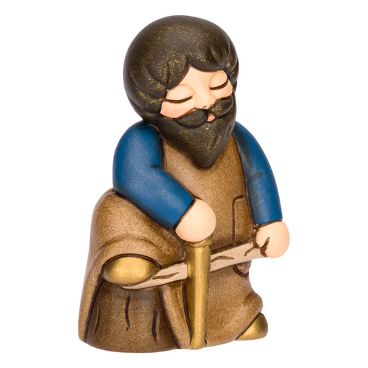 Falegname in ceramica Presepe Classico, Blu